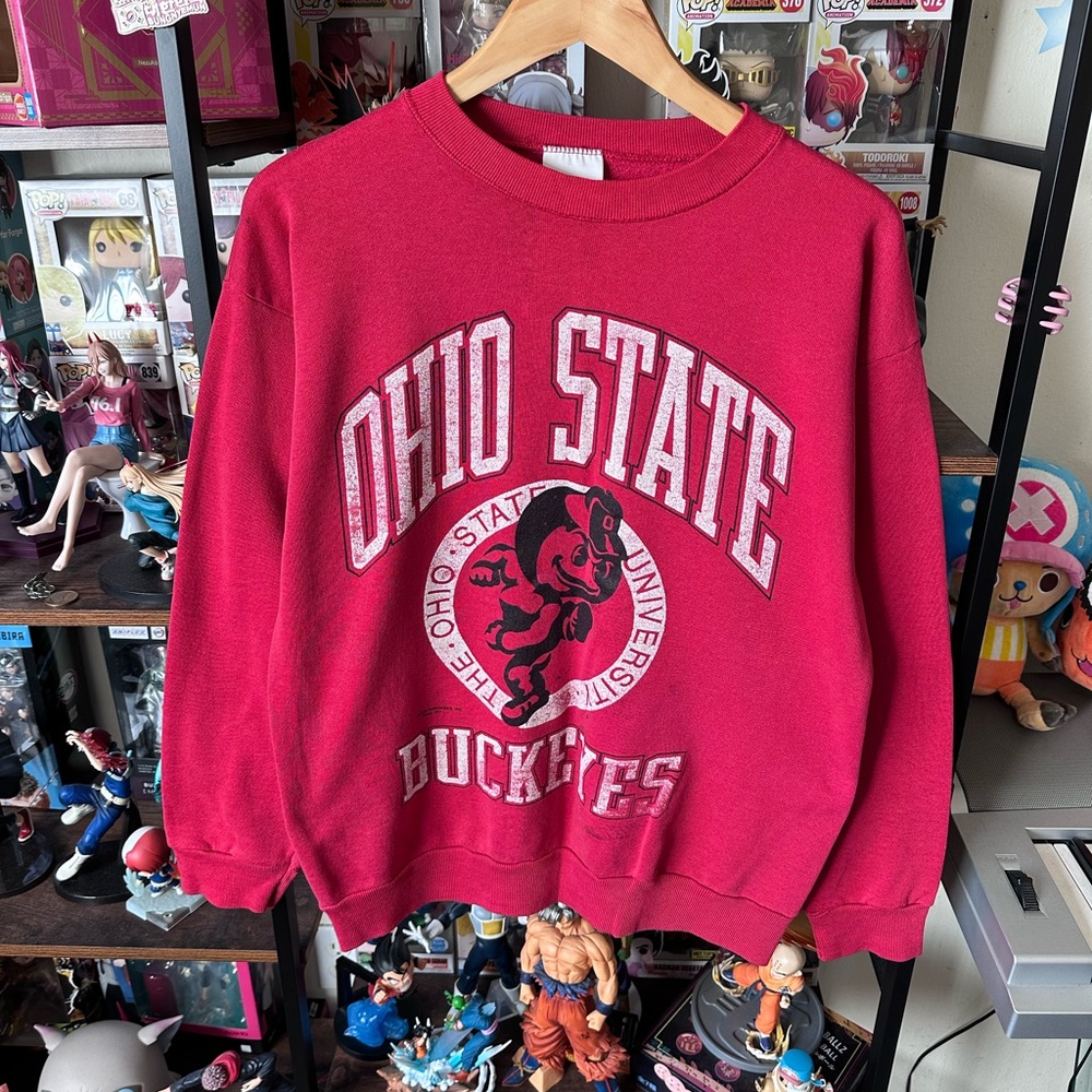 Vintage Ohio State Buckeyes Sweatshirt Faded Red Men’s L / Women’s M